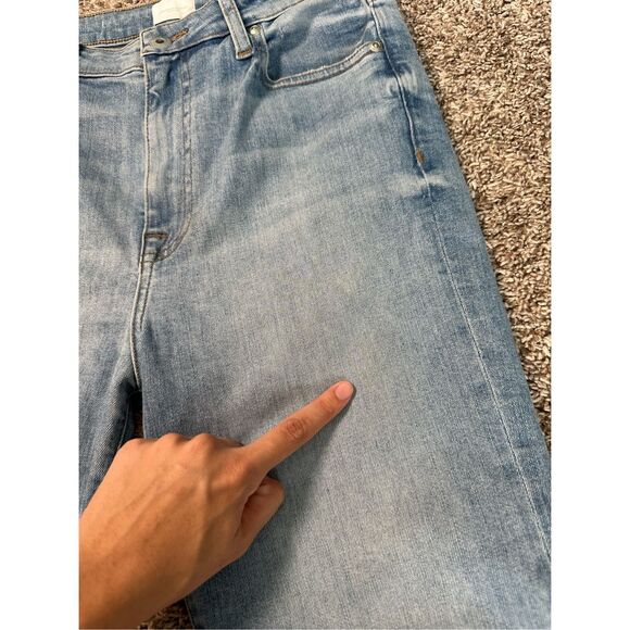 Jonathan Simkhai River High Rise Straight Leg Jeans Light Wash Frayed Hems 27 - Picture 9 of 14